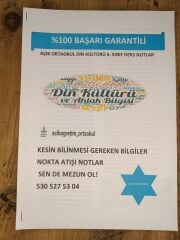 AÇIKÖĞRETİM ORTAOKUL 6. SINIF DİN KÜLÜTÜRÜ DERS NOTLARI