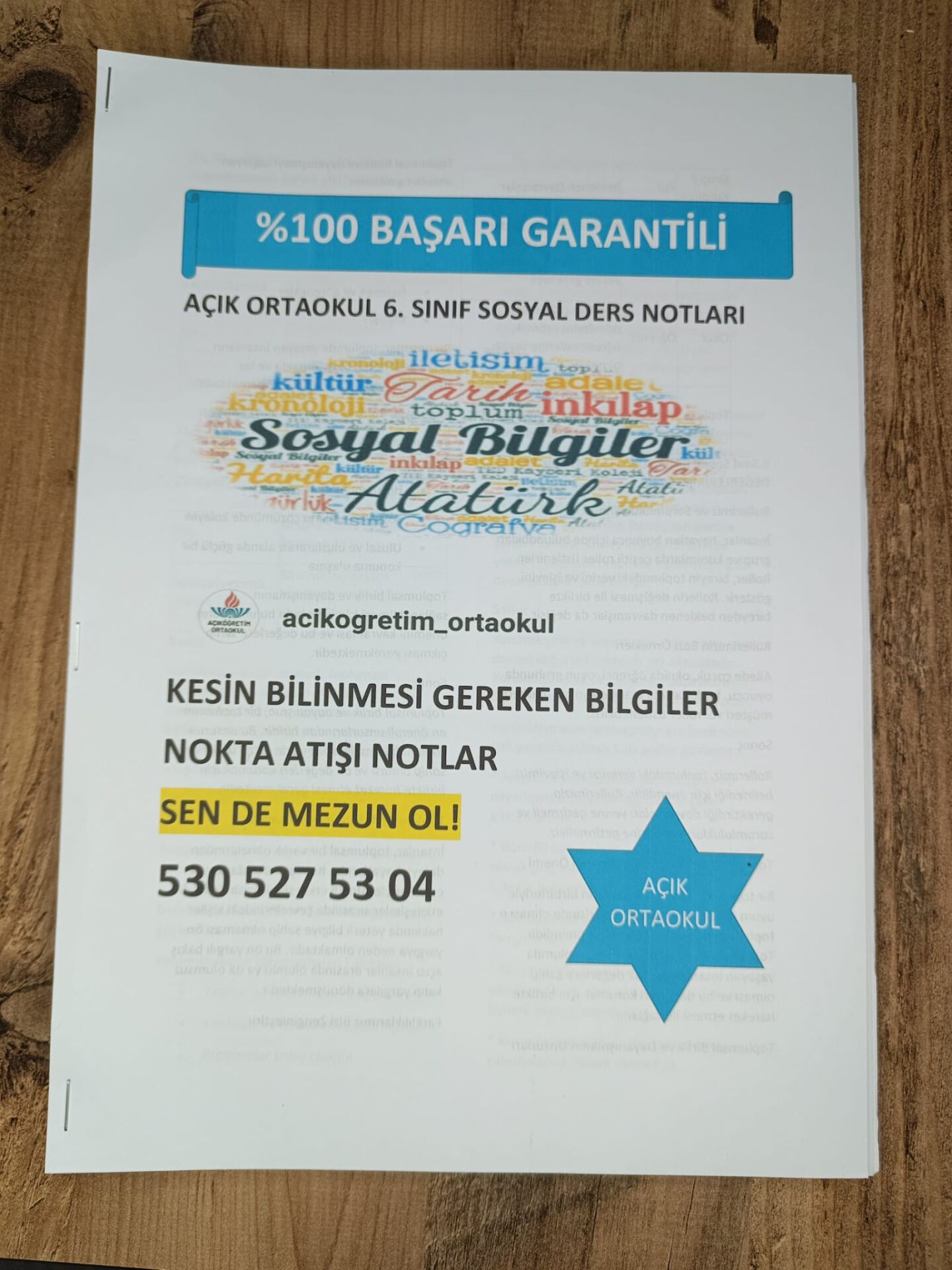 AÇIKÖĞRETİM ORTAOKUL 6. SINIF SOSYAL DERS NOTLARI