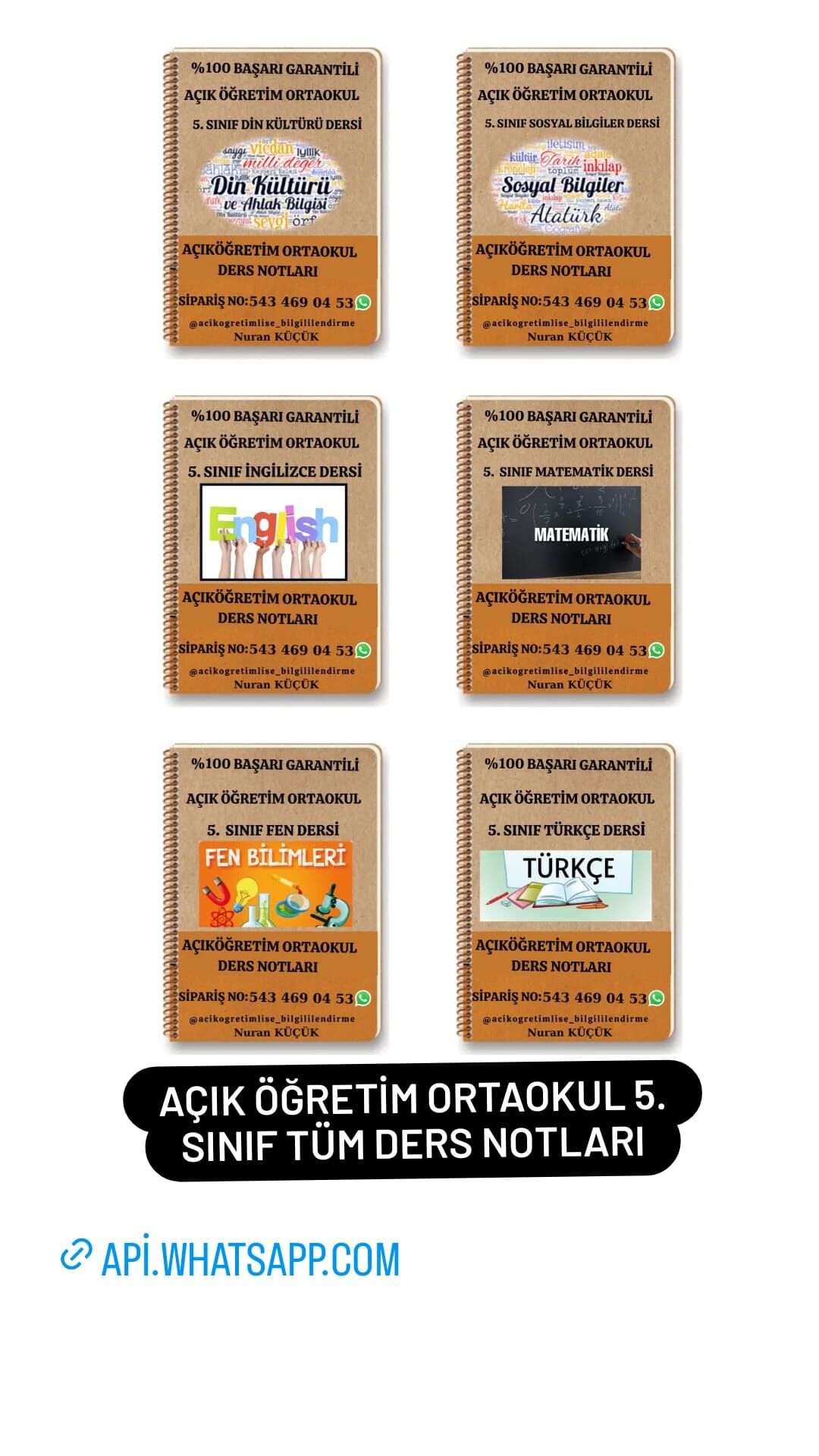 AÇIKÖĞRETİM ORTAOKUL 5. SINIF TÜM DERSLER MEZUN SET