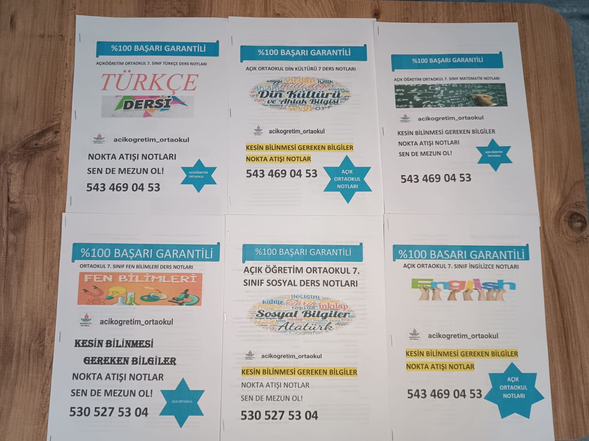 AÇIKÖĞRETİM ORTAOKUL 7. SINIF TÜM DERSLER SETİ